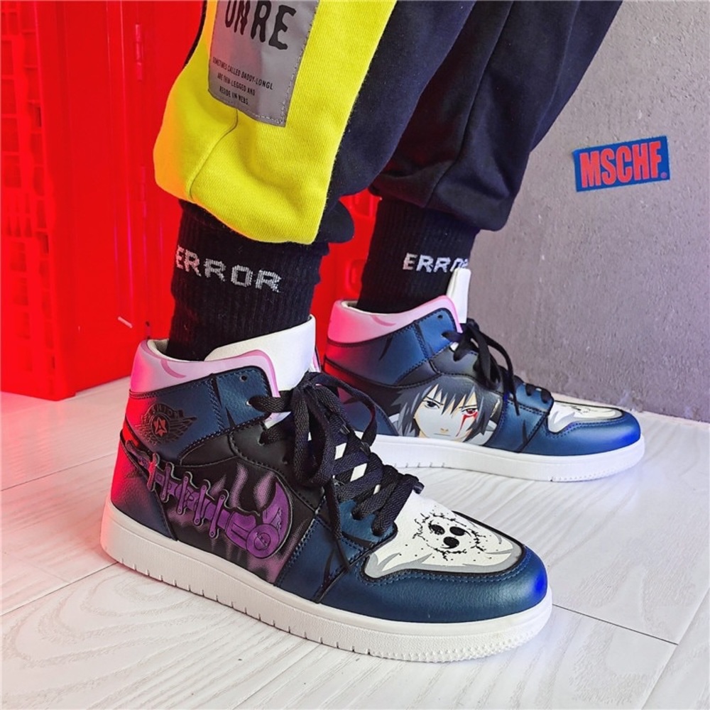 Naruto Shippuden Sasuke Uchiha High Top Shoes